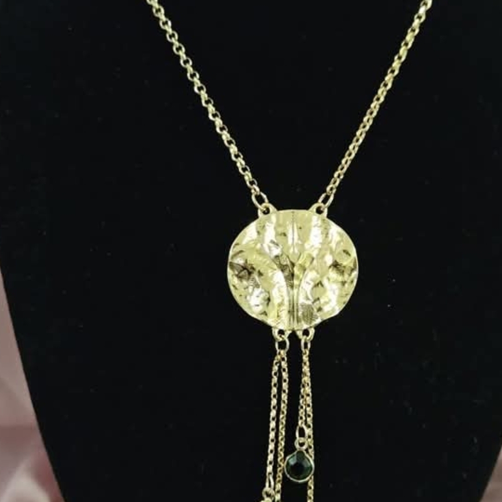 Annie Gold Medallion Necklace with Vintage Charm